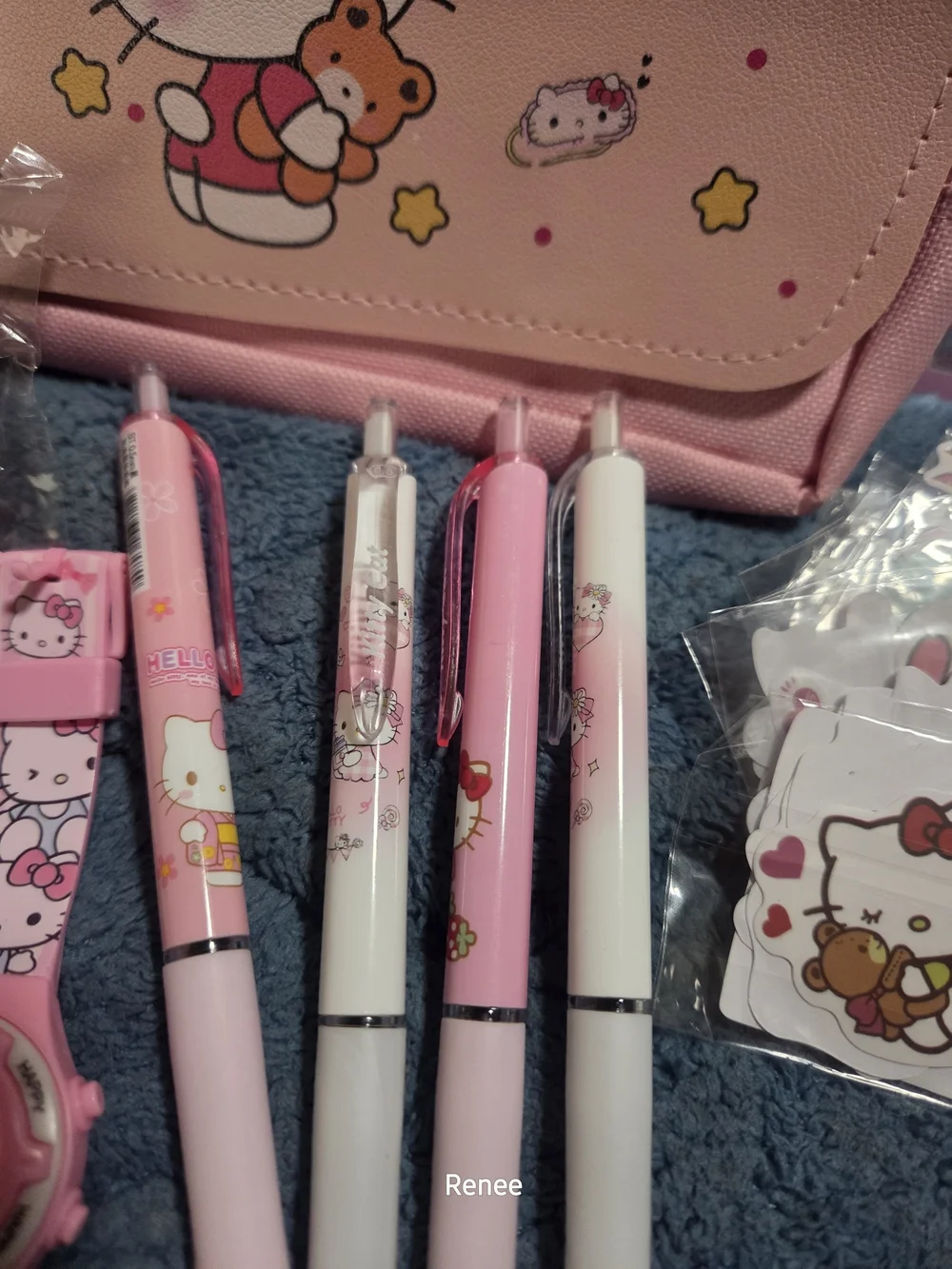 Hello Kitty Pink Accessory Set with Watch, Pens & Bag